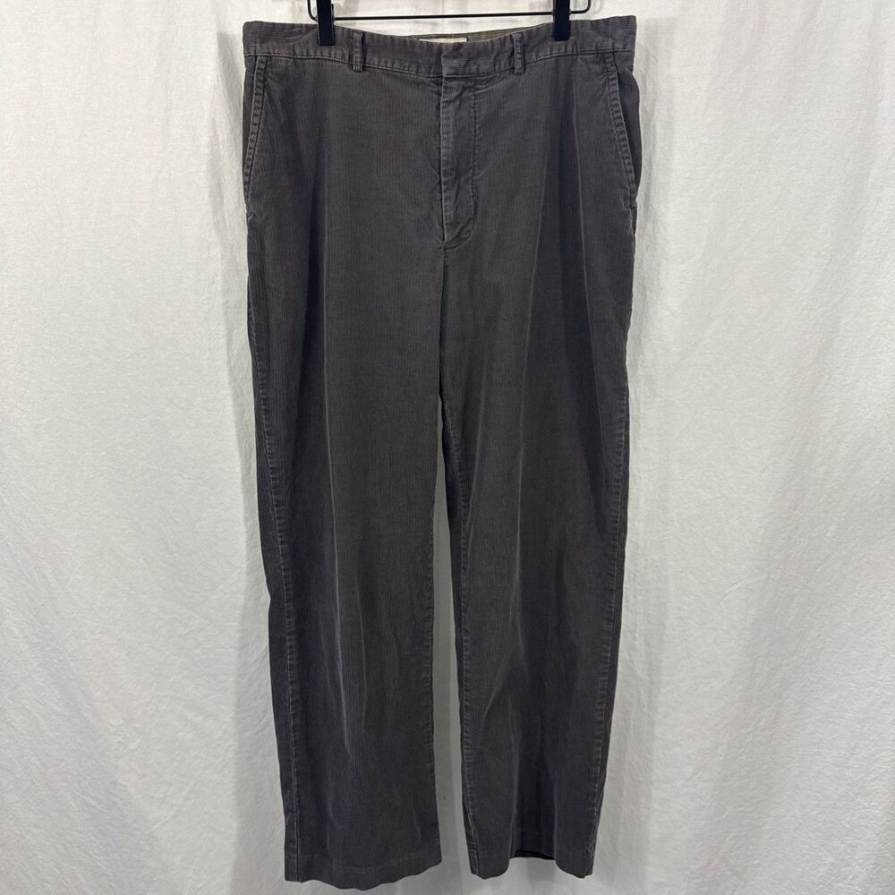 J Crew Mens Sz 36/30 Gray Corduroy Pants Academia Fall Casual Preppy